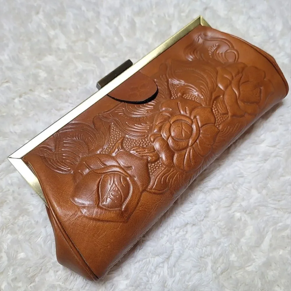 Patricia Nash Athena Floral Embossed Italian Leather Clutch - Florance